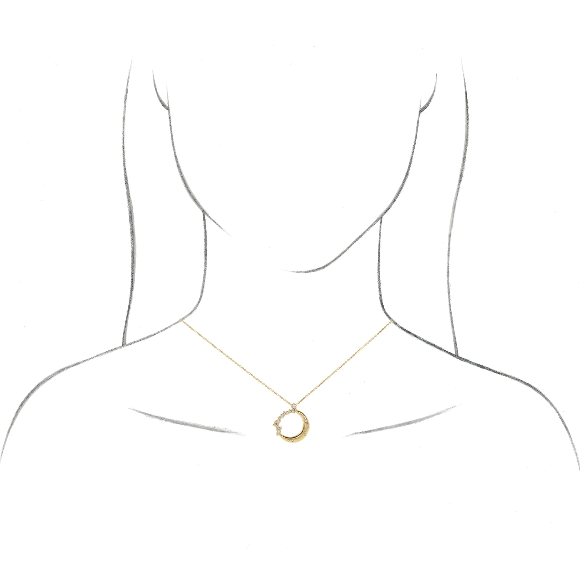Crescent Moon Necklace, view 4