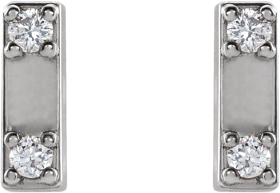 Two-Stone Bar Earrings view 2