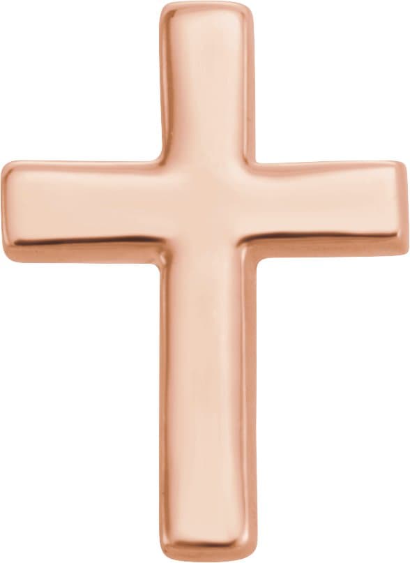 14K Rose 10 mm Cross Earrings