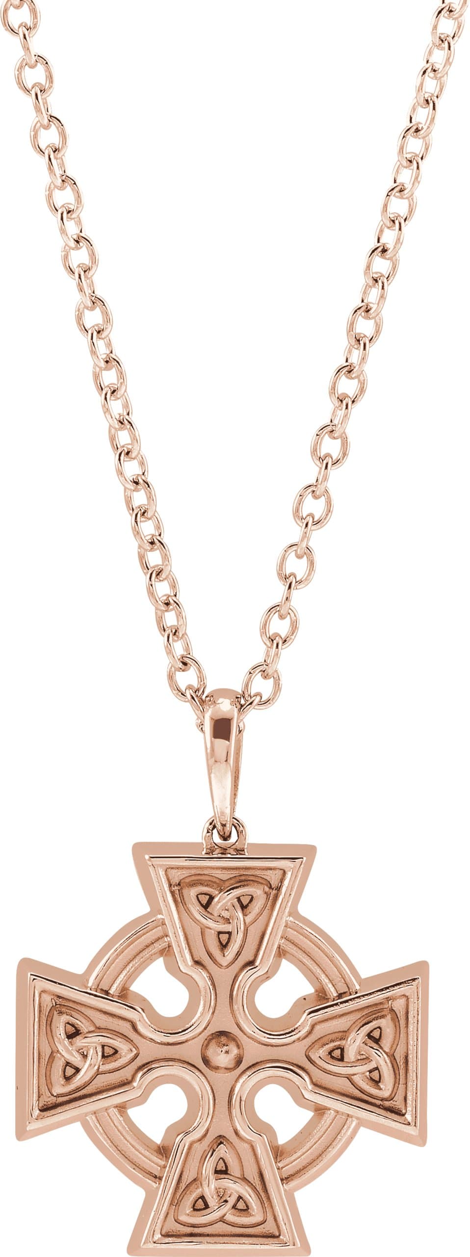 14K Rose Celtic-Inspired Cross 24 Necklace