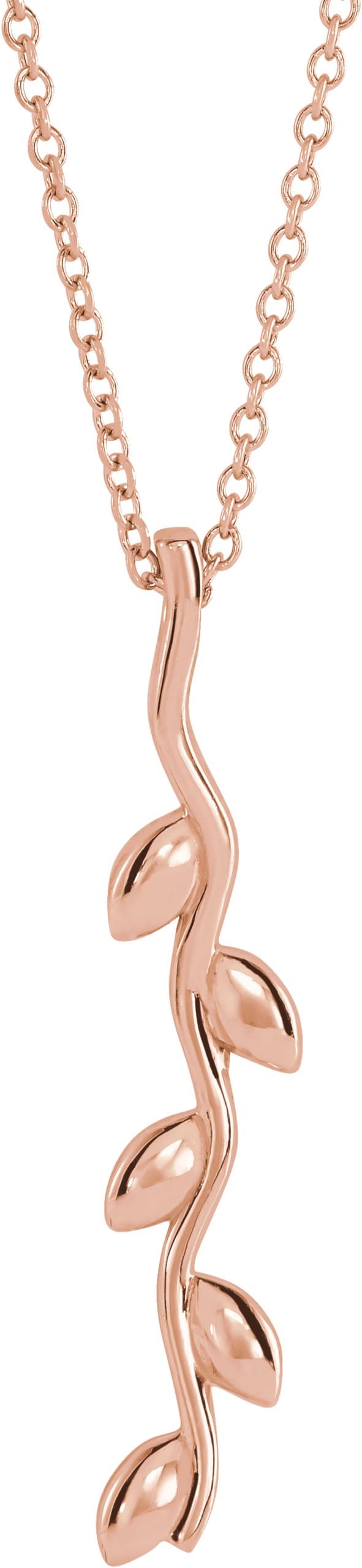 14K Rose Vertical Wave 16-18 Necklace