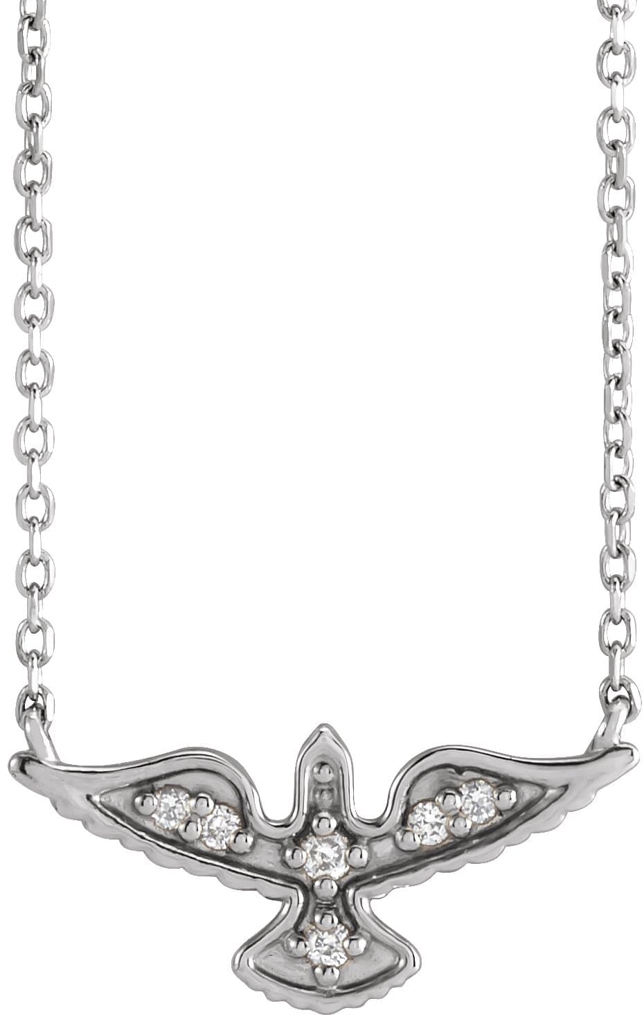 14K Rose .05 CTW Natural Diamond Petite Holy Spirit 16 Necklace