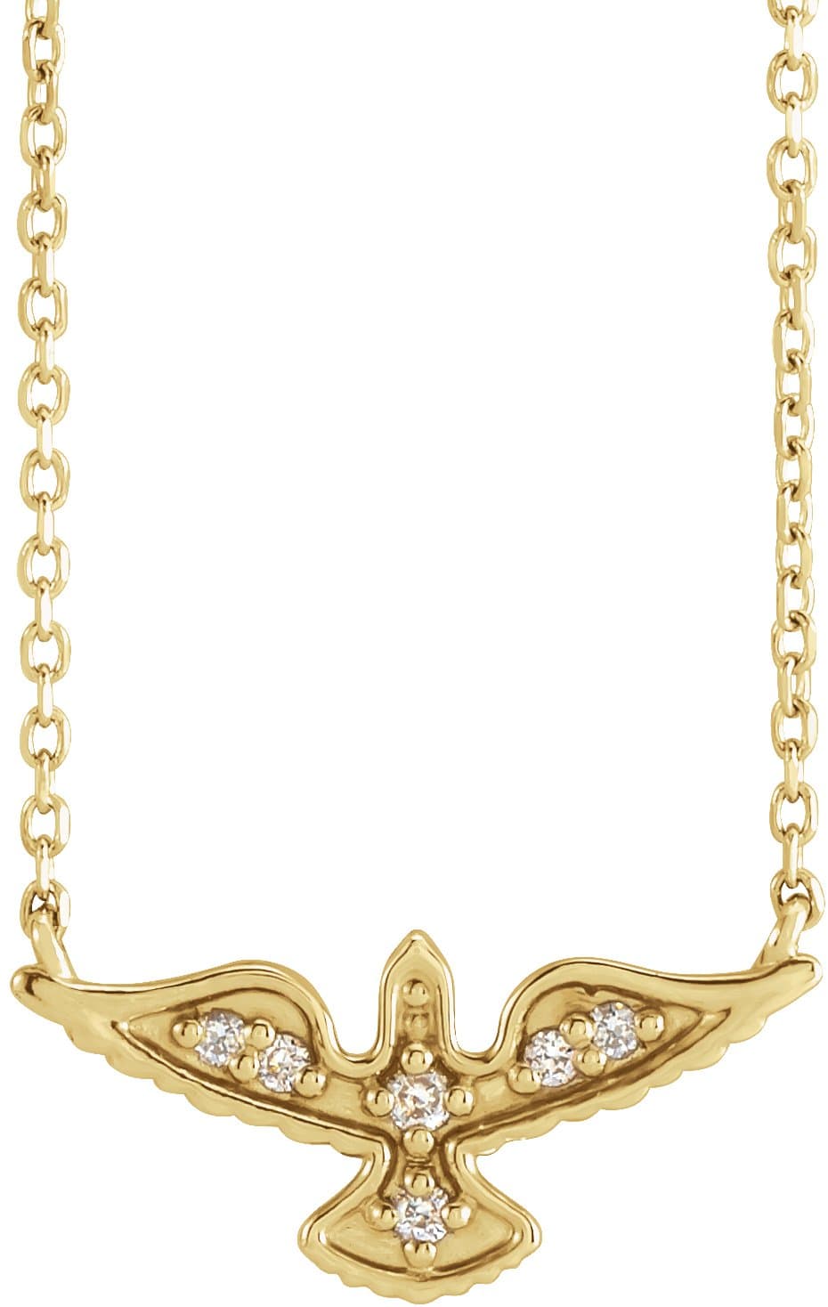 14K Rose .05 CTW Natural Diamond Petite Holy Spirit 16 Necklace