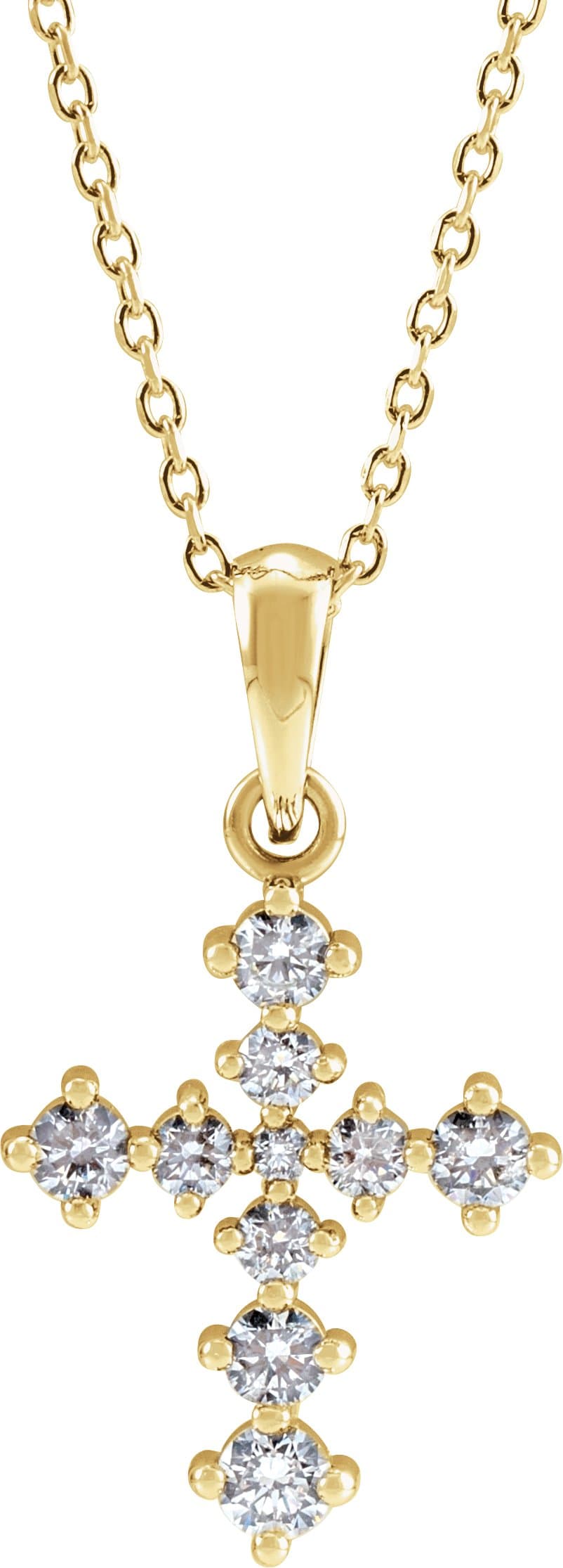 14K Rose 3/8 CTW Natural Diamond Cross 16-18 Necklace