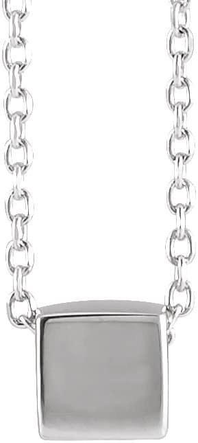 14K Rose 5x5 mm Cube 18 Necklace