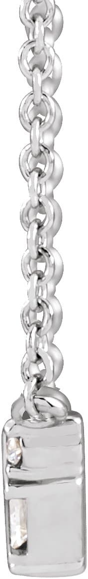 Accented Baguette Bar Necklace or Center view 2