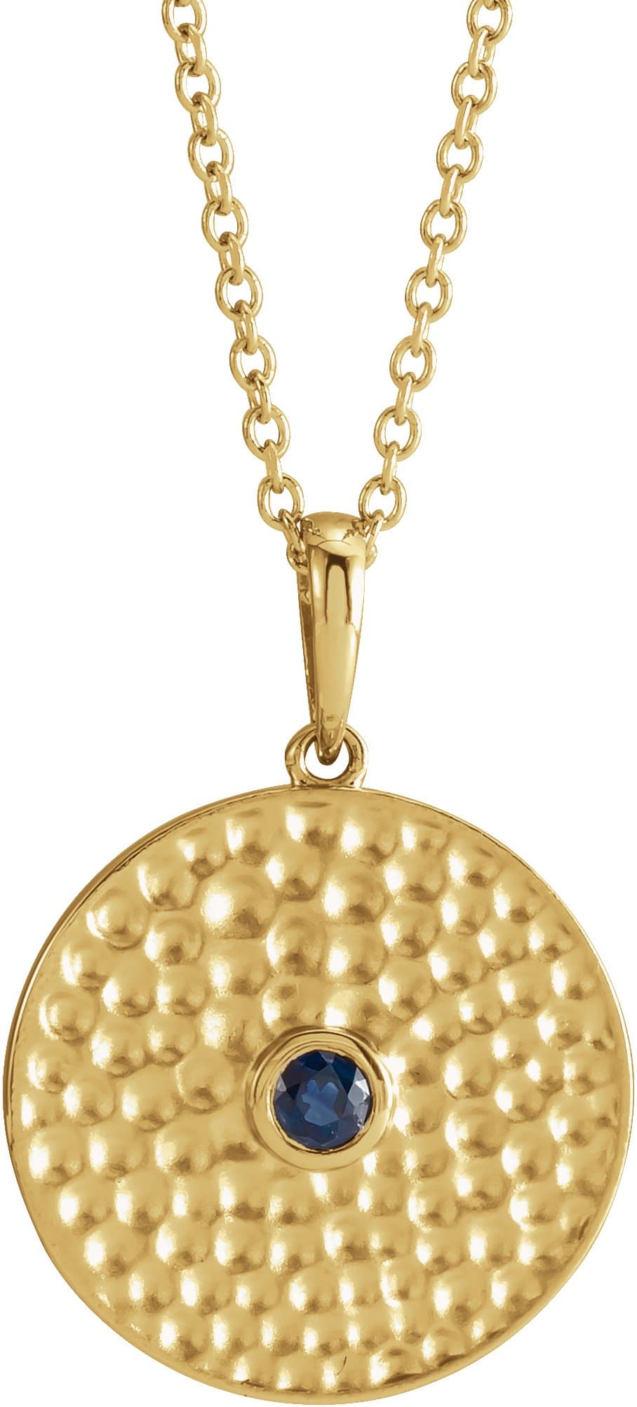 14K Rose Lab-Grown Ruby Beaded Disc 16-18 Necklace