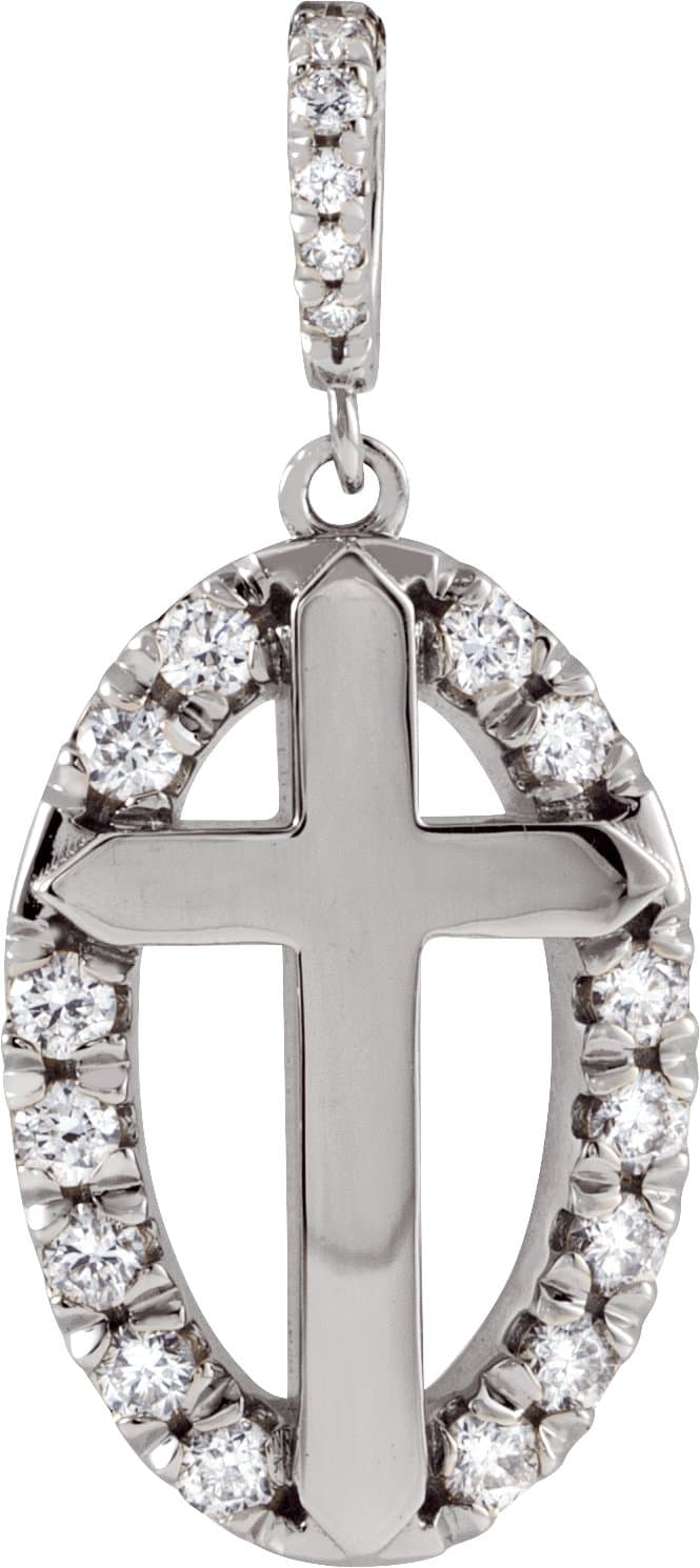 Halo-Style Cross Necklace or Pendant view 1
