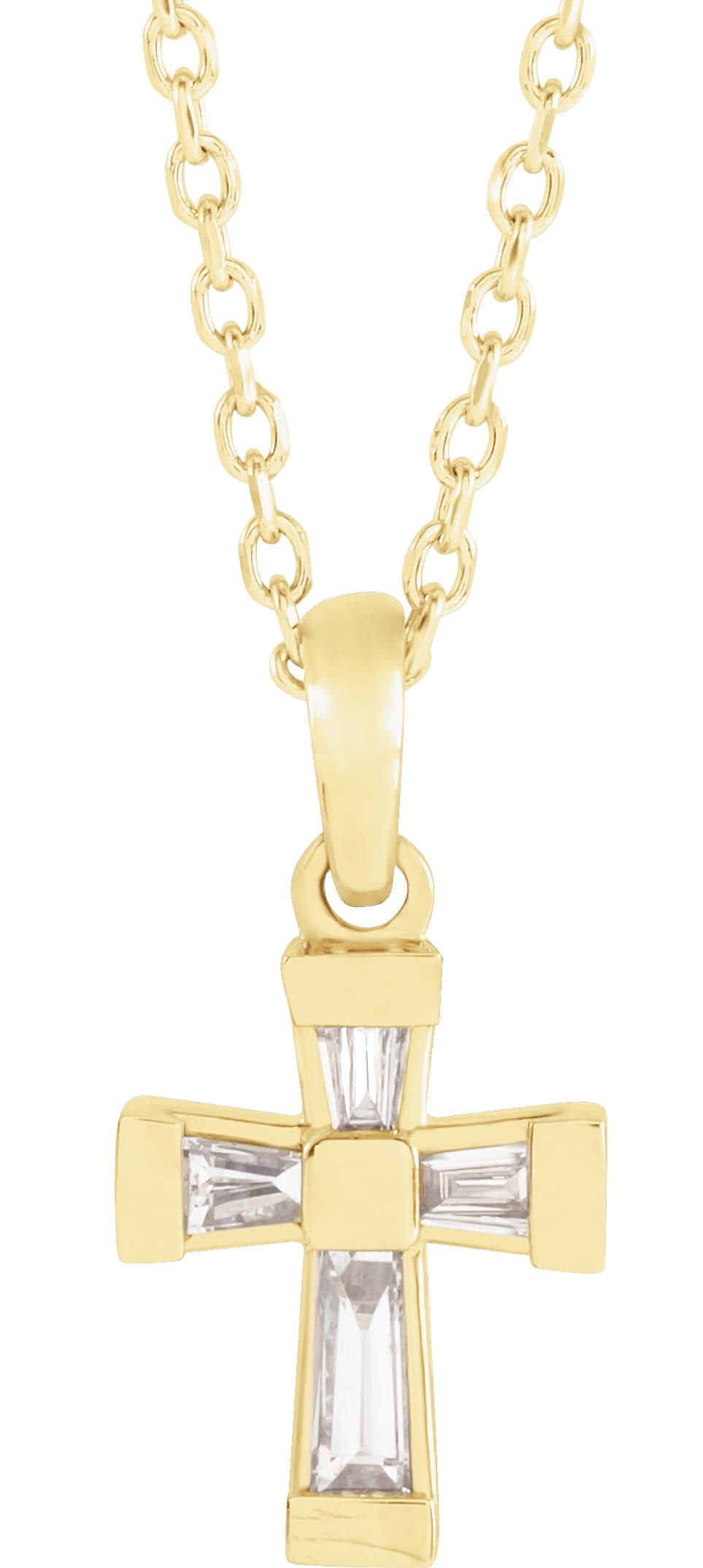 14K White 1/10 CTW Natural Diamond Cross 16-18 Necklace
