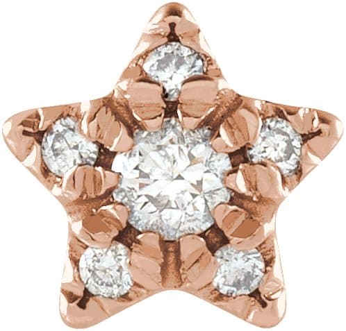14K Rose .05 CTW Natural Diamond Star Single Earring