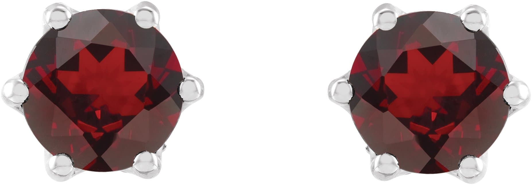 Round 6-Prong Accented Crown Stud Earrings view 2
