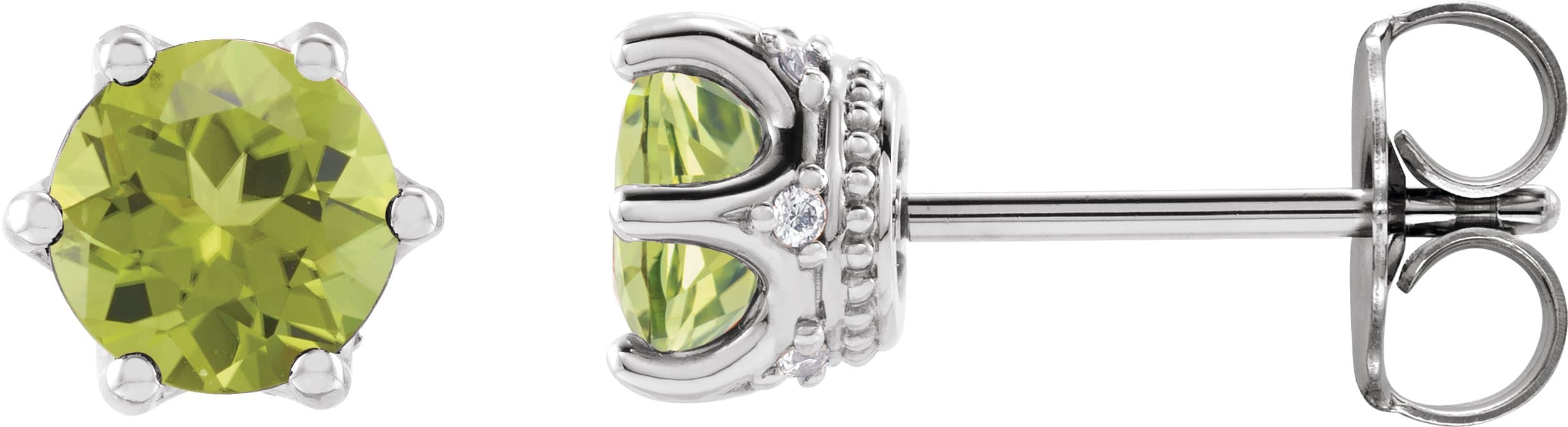 14K Rose 4 mm Lab-Grown Alexandrite & .03 CTW Natural Diamond Crown Earrings