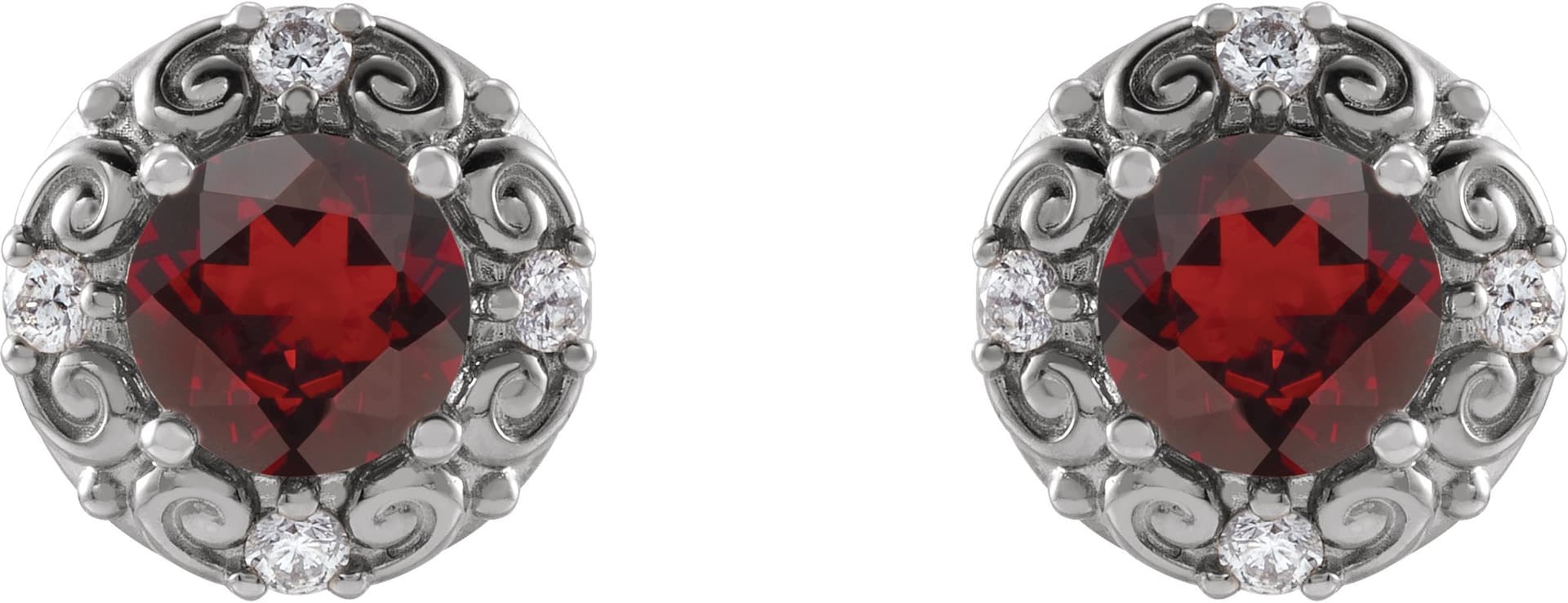Round 4-Prong Halo-Style Earrings view 2