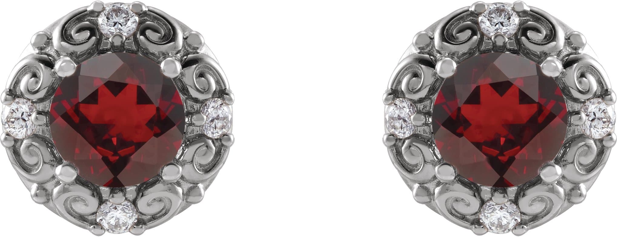 Round 4-Prong Halo-Style Earrings view 2