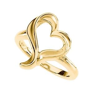 10K Yellow Heart Ring