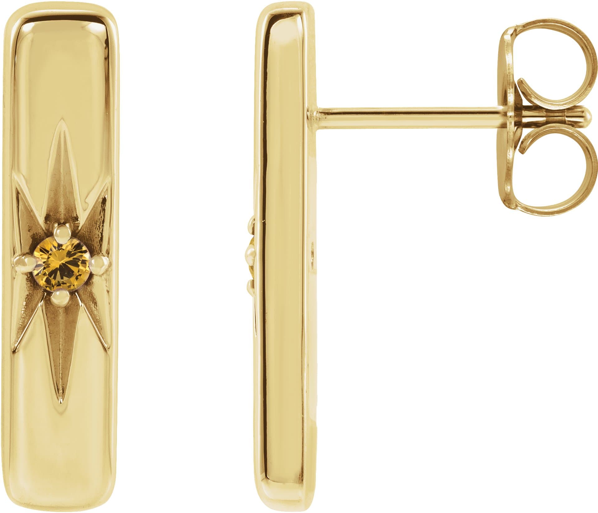 14K Rose .07 CTW Lab-Grown Diamond Bar Earrings
