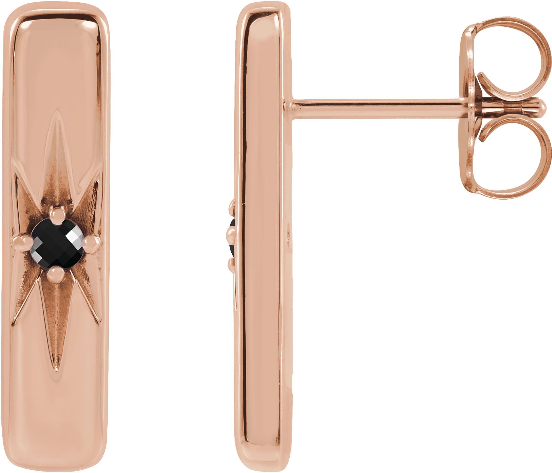 14K Rose .07 CTW Lab-Grown Diamond Bar Earrings