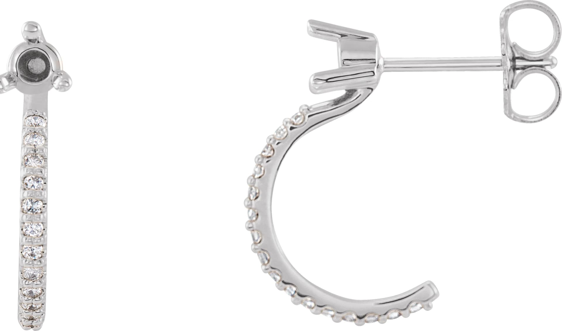 Accented J-Hoop Earrings, view 2