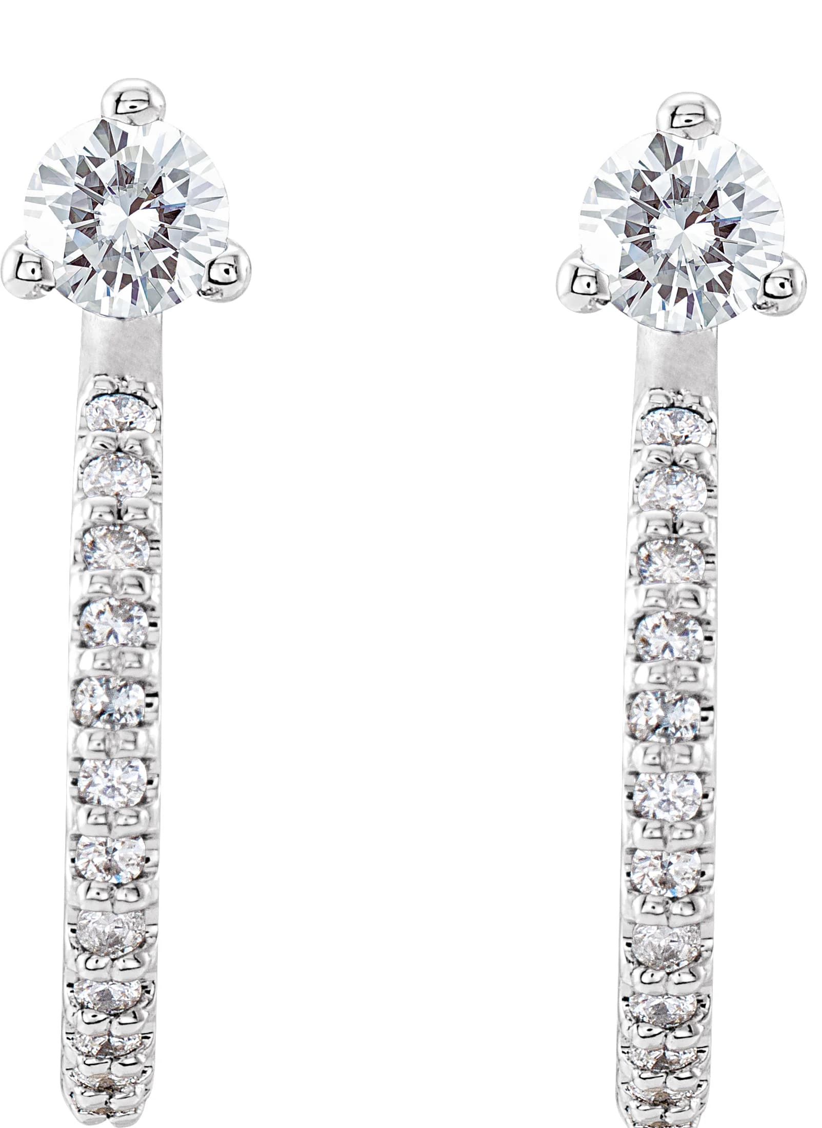 Accented J-Hoop Earrings, view 3