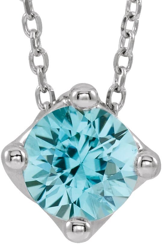 14K Rose 1/2 CT Natural Diamond Solitaire 16-18 Necklace