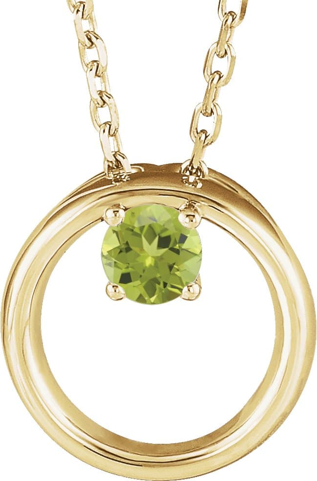 14K Rose 1/10 CT Natural Diamond Circle 16-18 Necklace