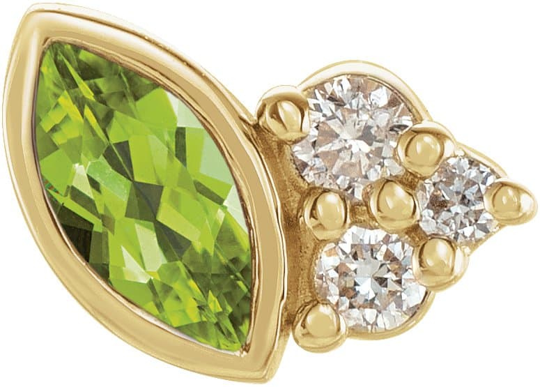 14K Rose 1/10 CTW Natural Diamond Right Earring
