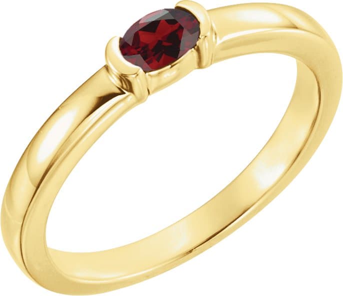 14K Rose Lab-Grown Alexandrite Family Stackable Ring