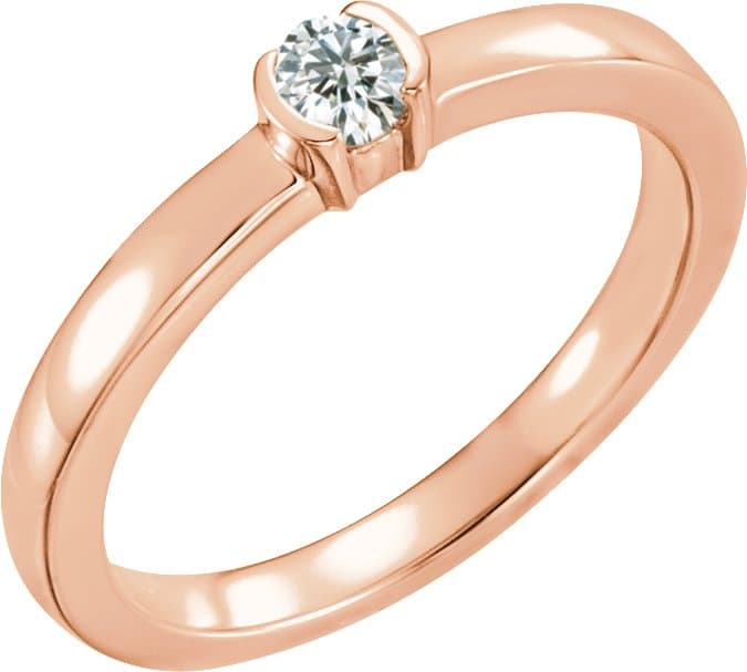 14K White Gold 1/5 CTW Natural Diamond Family Stackable Ring