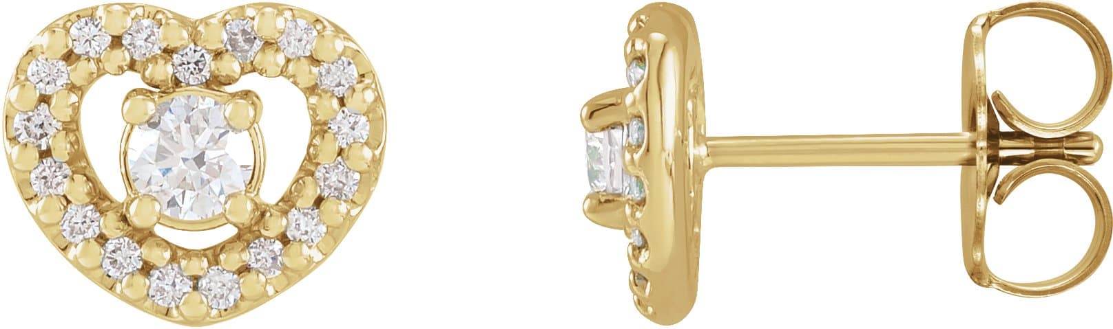 14K Rose 1/3 CTW Natural Diamond Heart Earrings
