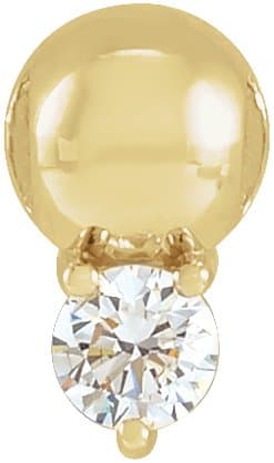 14K Rose .03 CT Natural Diamond Bead Pendant