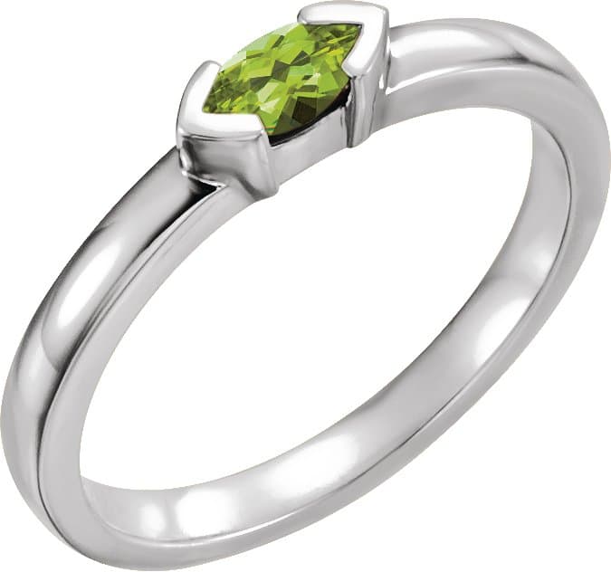 Half-Bezel Family Stackable Ring  view 1