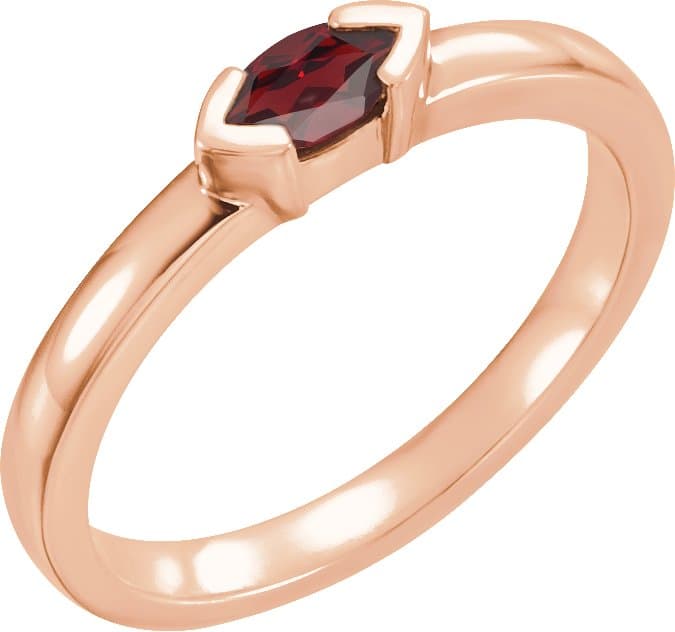 14K Rose 1/4 CTW Natural Diamond Family Stackable Ring