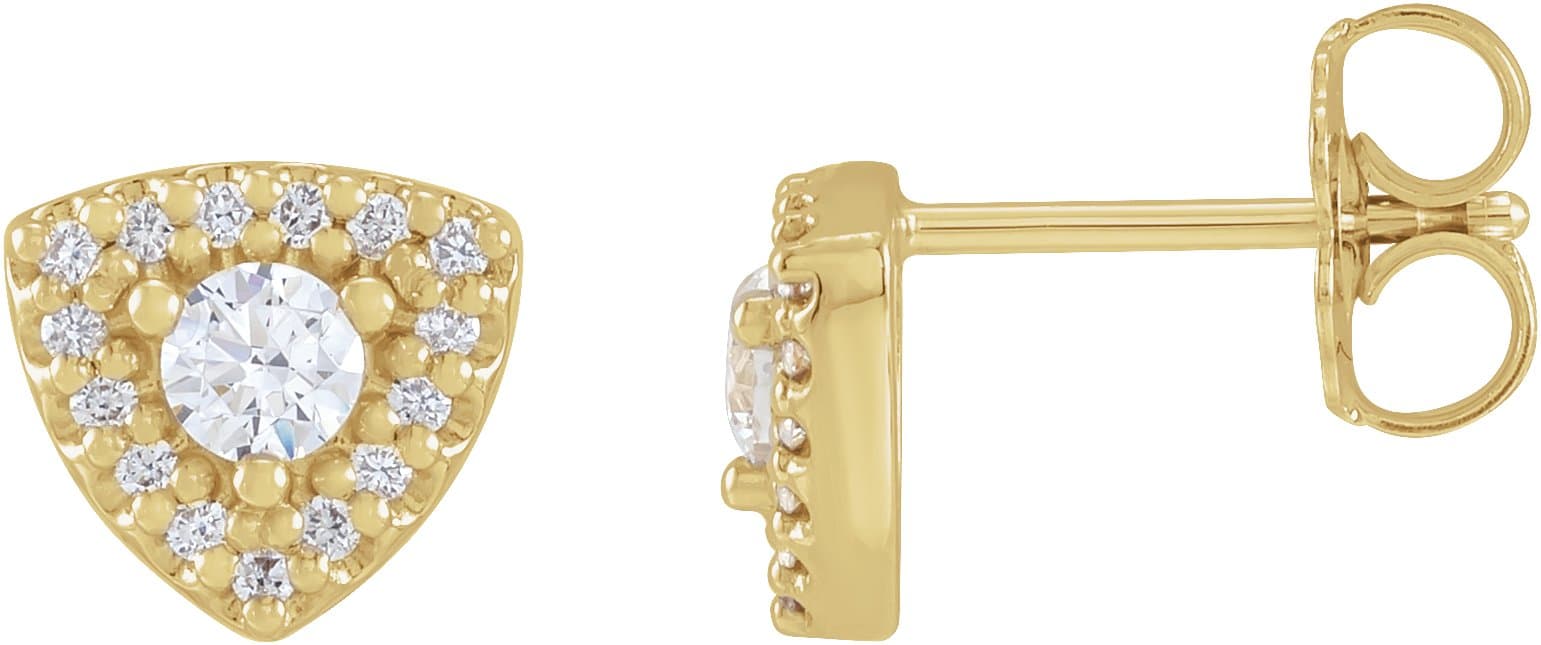 14K Rose 1/2 CTW Natural Diamond Halo-Style Earrings