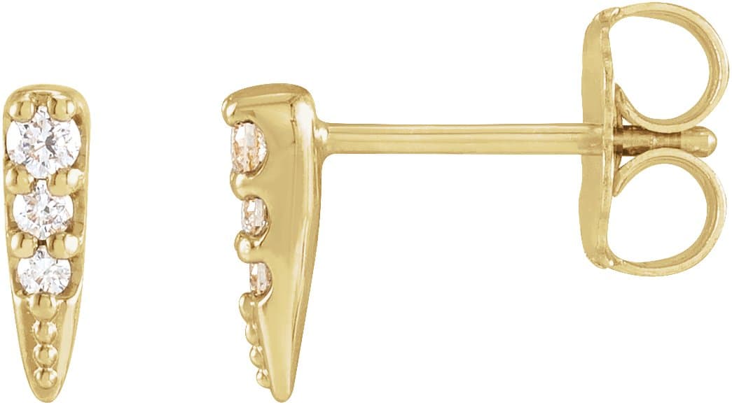 14K White .07 CTW Natural Diamond Spike Earrings