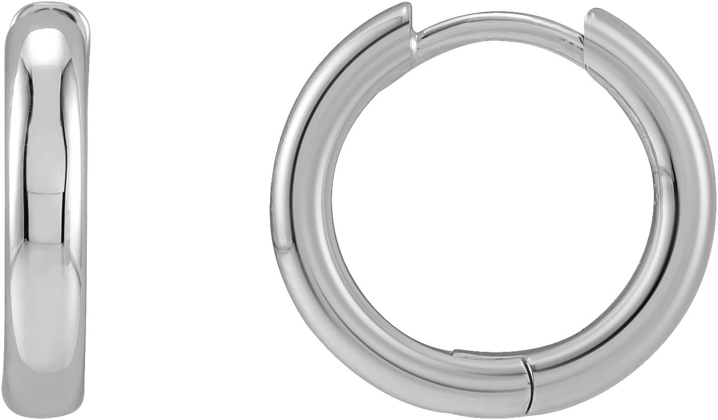 14K Rose Hinged 15 mm Hoop Earrings