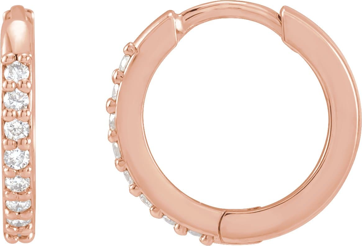 Sterling Silver 1.3 mm Round Accented 8 mm Hoop Earring Mounting