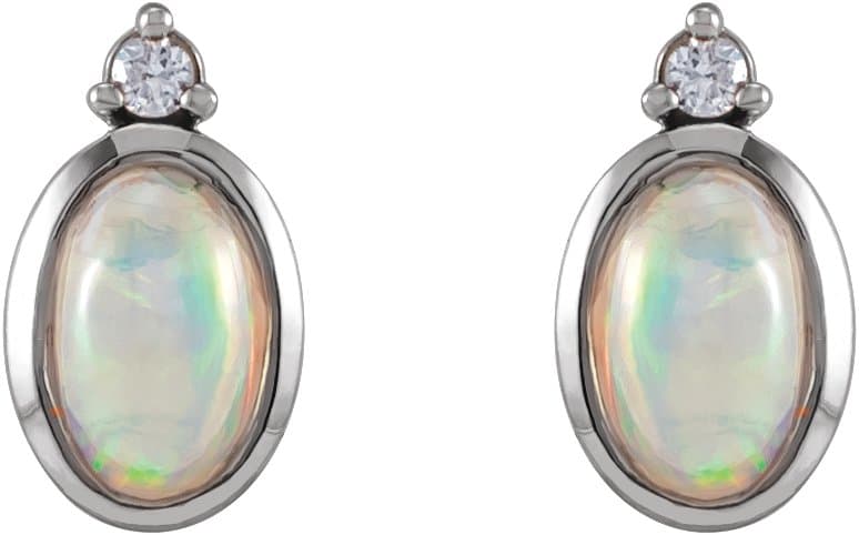 Cabochon Bezel-Set Earrings view 2