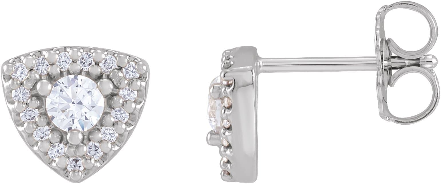 14K Rose 1/2 CTW Natural Diamond Halo-Style Earrings