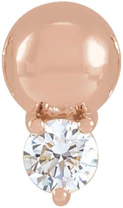 14K Rose .03 CT Natural Diamond Bead Pendant