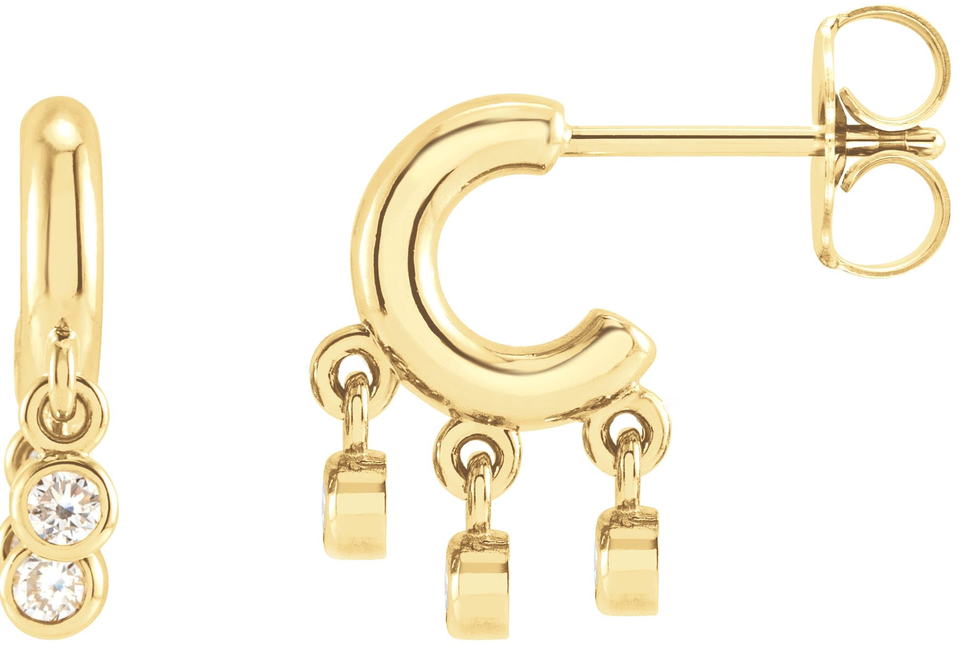 14K Rose 1/5 CTW Natural Diamond Fringe Hoop Earrings