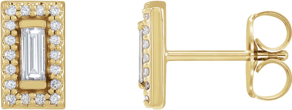 14K Rose 1/5 CTW Natural Diamond Halo-Style Earrings