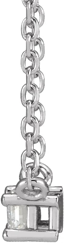 Natural Diamond Solitaire Necklace in Platinum, view 3