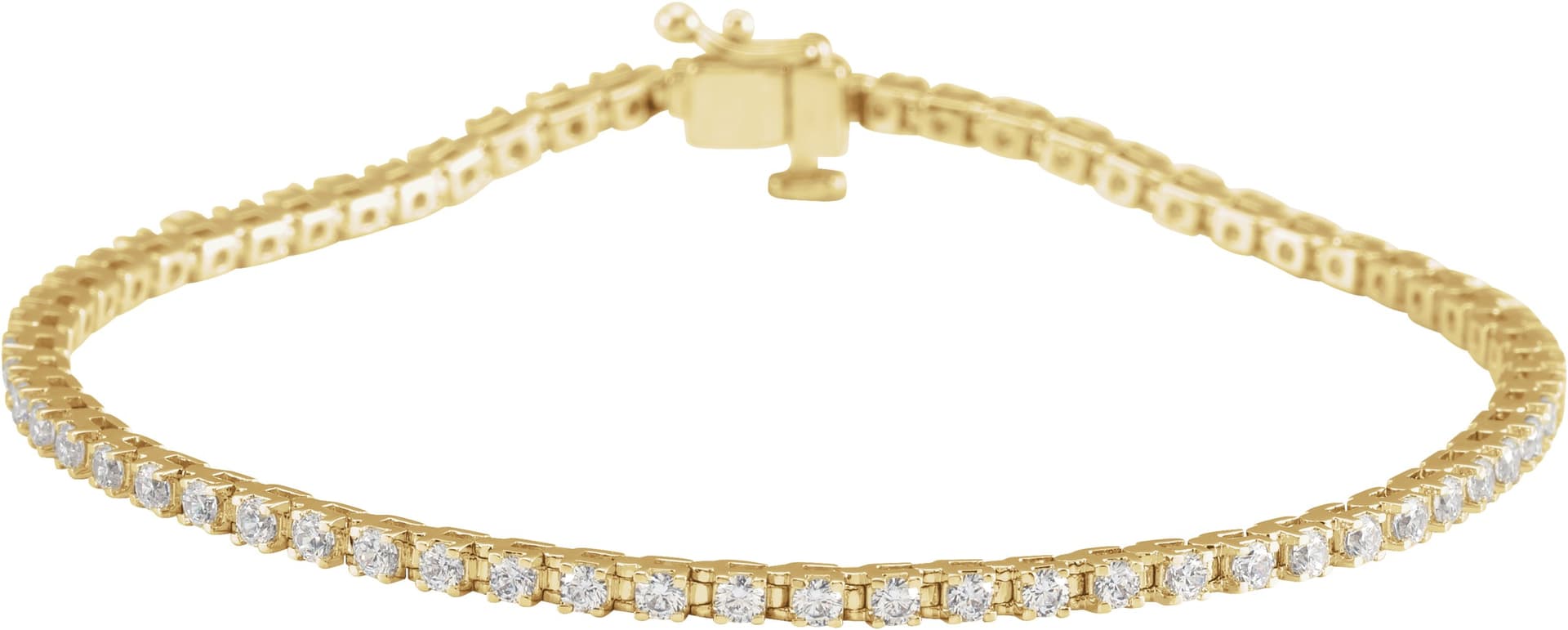 14K Yellow Gold 2 CTW Natural Diamond Line 7 1/4" Bracelet