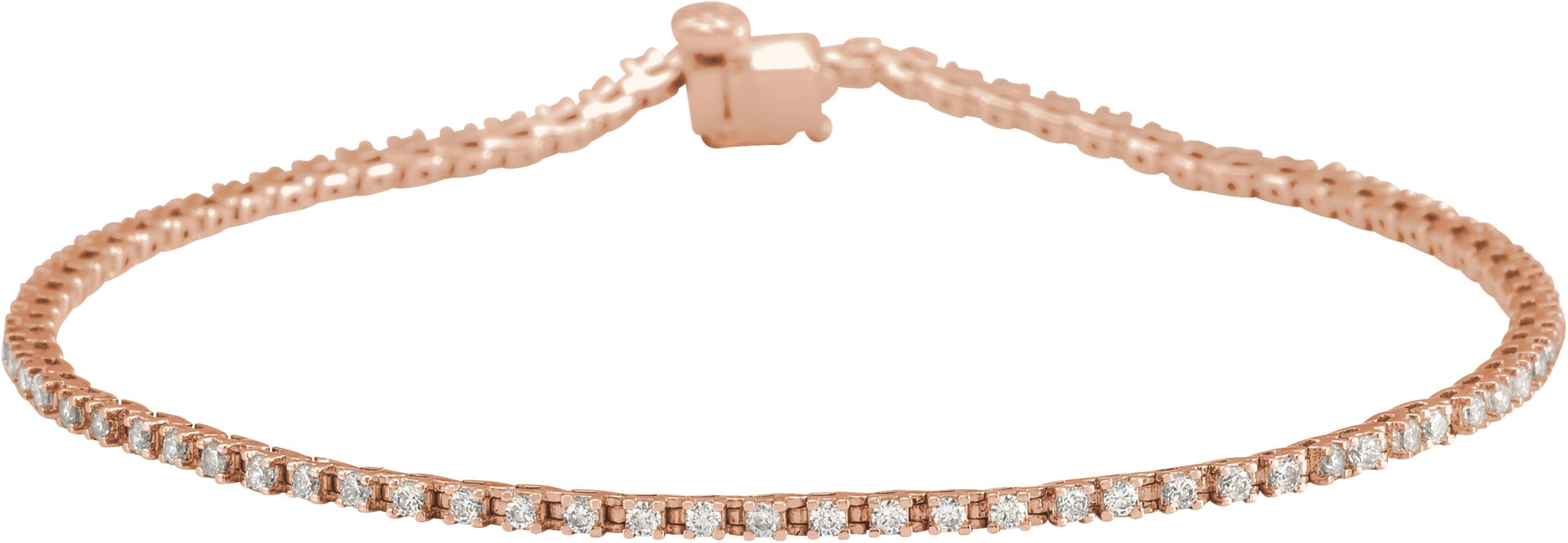 14K Rose 1 CTW Lab-Grown Diamond Line 7 1/4 Bracelet