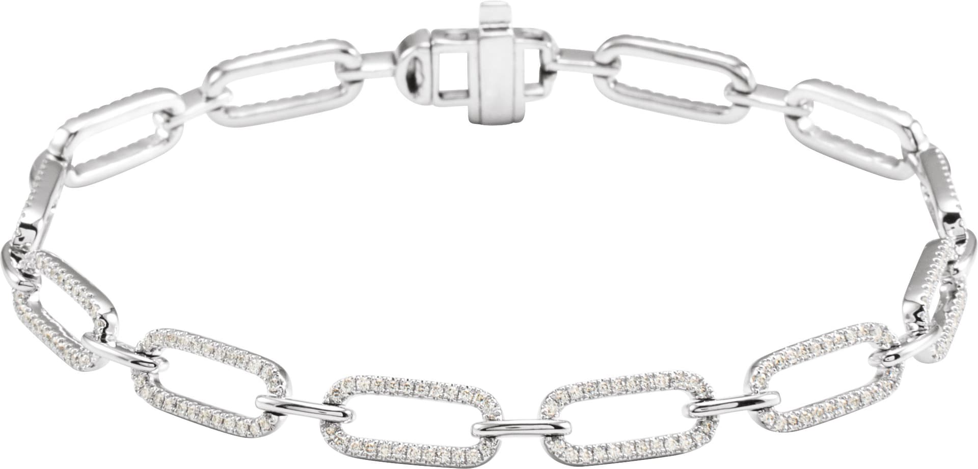 14K Rose 9/10 CTW Natural Diamond Link 7" Bracelet