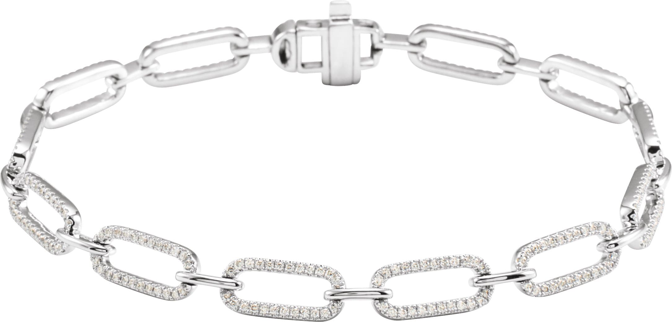 14K Rose 9/10 CTW Natural Diamond Link 7" Bracelet