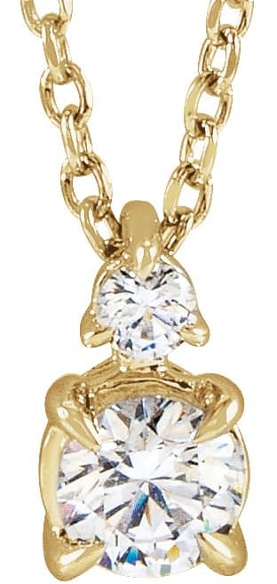 14K Rose 1 CTW Lab-Grown Diamond Claw-Prong 16-18 Necklace