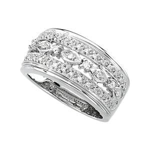 14K White 1/4 CTW Natural Diamond Ring