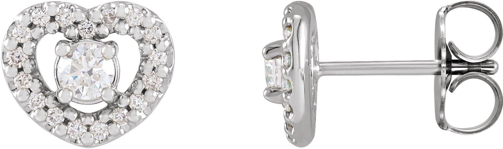 14K Rose 1/3 CTW Natural Diamond Heart Earrings