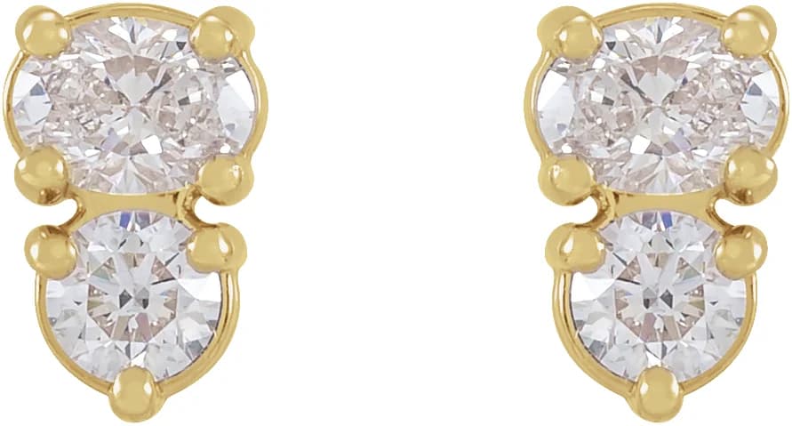 Two-Stone Earrings, view 3